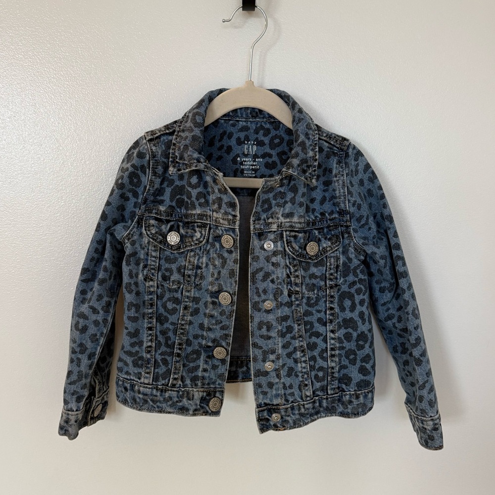 Gap Kids Denim Leopard Print Jacket